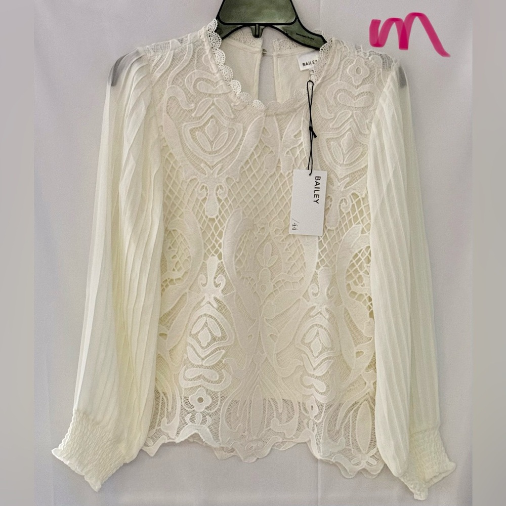 Bailey 44 Ivory Lace Blouse